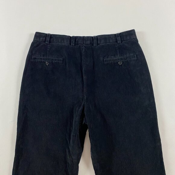 Vintage Brooks Brothers Wide Wale Corduroy Pants Men's 35x30 Actual 34x39 Black - Picture 4 of 11
